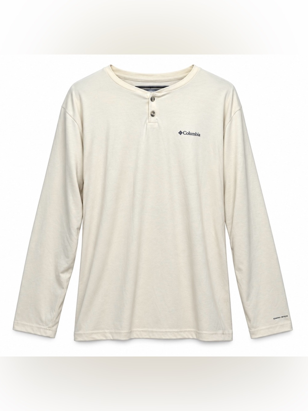 Columbia Omni-Wick Henley Shirt Mens XXL Cream Long Sleeve Outdoor Casual